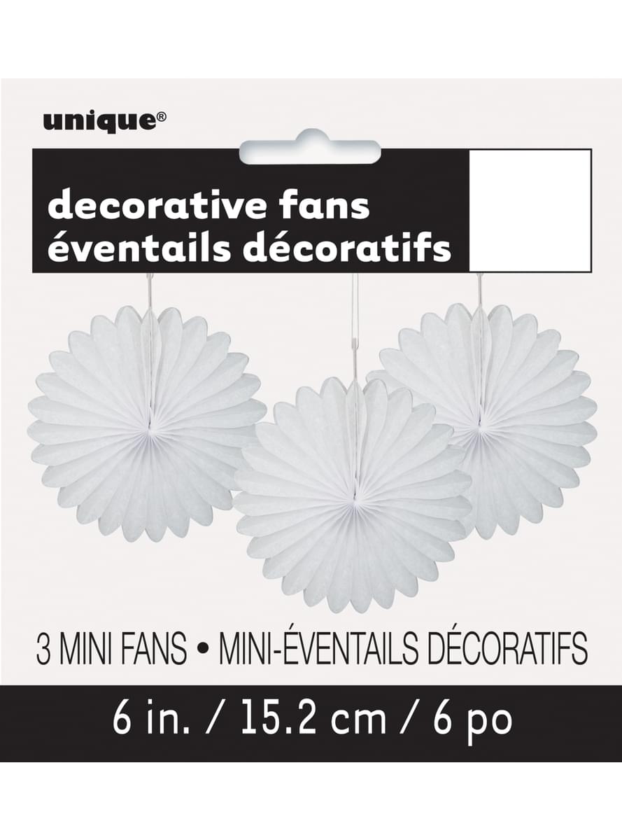 3 rosaces en papier blanc - Gamme couleur unie