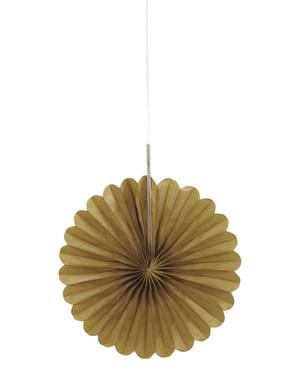 3 festoni a forma di ventaglio decorativo di carta dorat (15,2 cm) - Linea Colori Basic