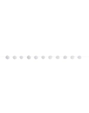Grinalda de pompons brancos - Linha Cores Básicas