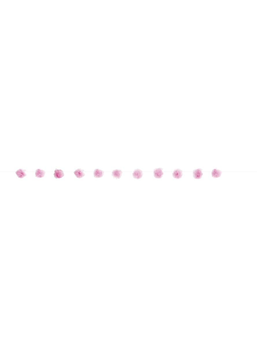 Festone pompon rosa - Linea Colori Basic