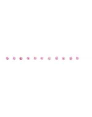 Grinalda de pompons cor-de-rosa - Linha Cores Básicas