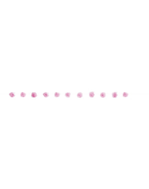 Pink pom pom guirlande - Basale farver linje