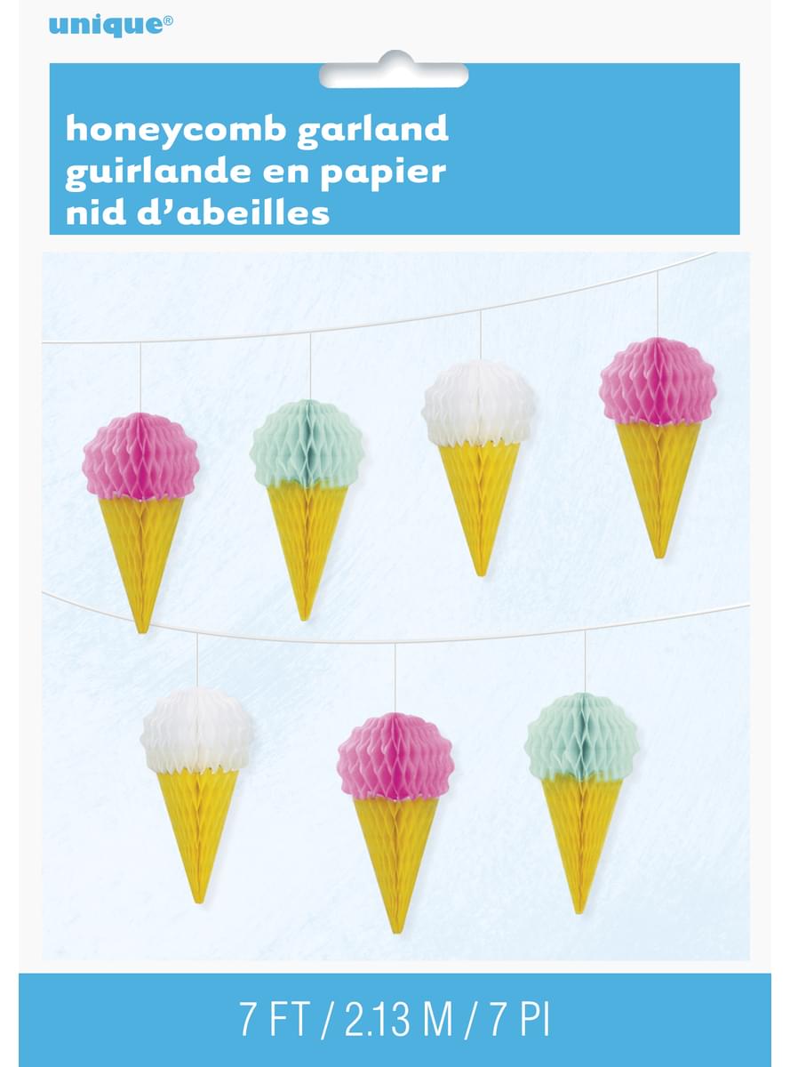 Honeycomb paper ice cream garland