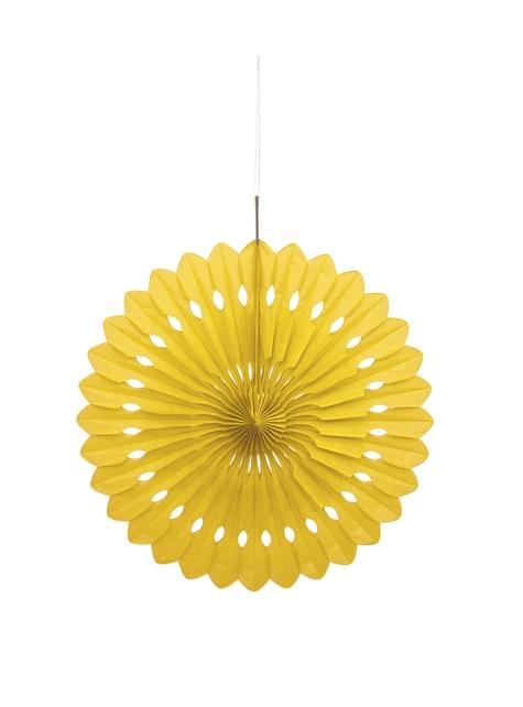 Festone a forma di ventaglio di carta decorativo giallo - Linea Colori Basic