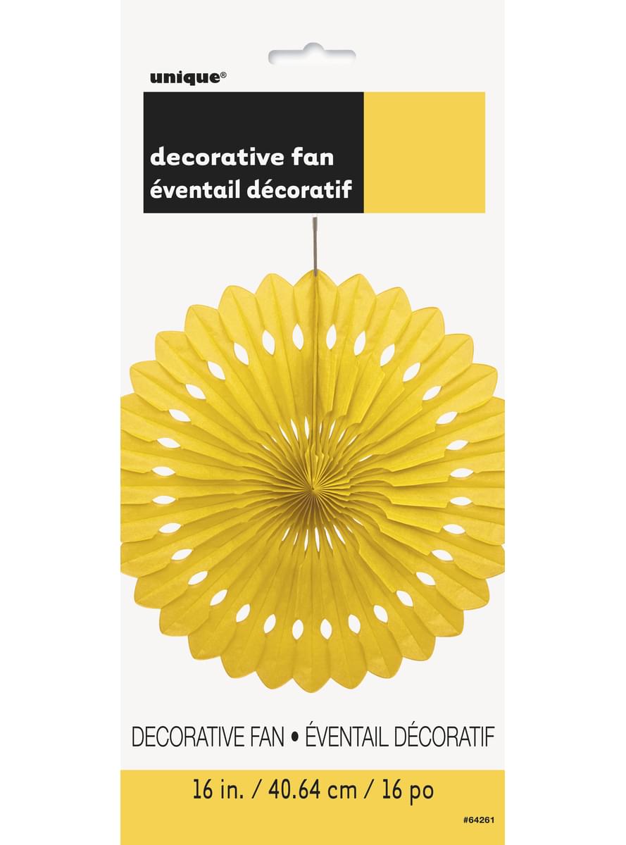 Rosace en papier couleur jaune - Gamme couleur unie