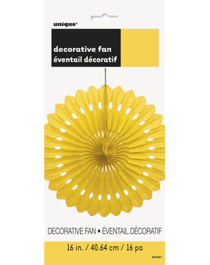 Żółty papierowy wachlarz dekoracyjny - Linia kolorów podstawowych