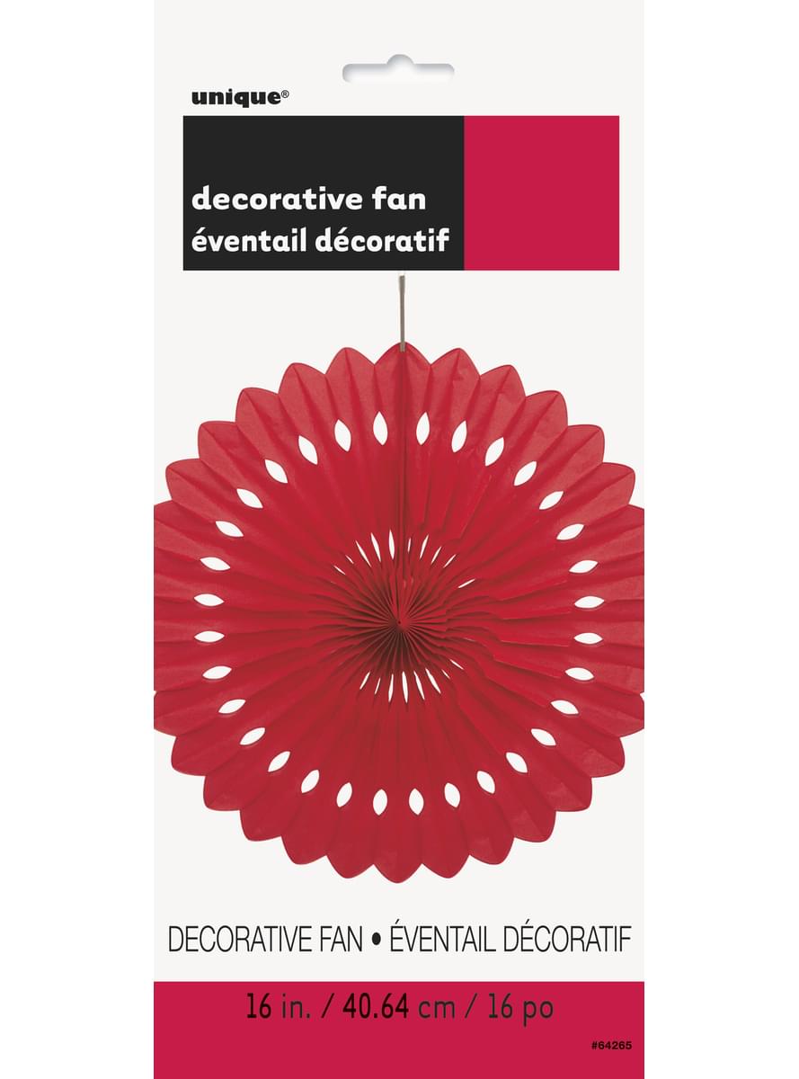 Rosace en papier couleur rouge - Gamme couleur unie