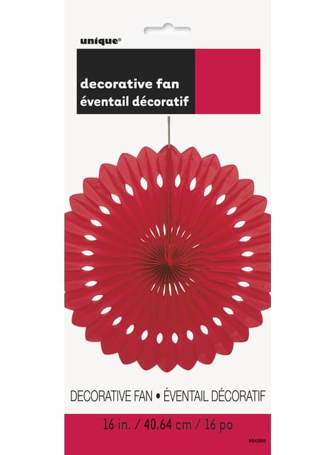 Festone a forma di ventaglio di carta decorativo rosso - Linea Colori Basic