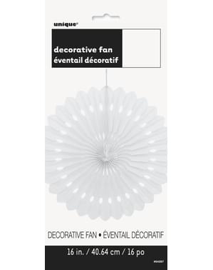 Abanico de papel decorativo color blanco - Línea Colores Básicos