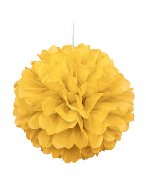 Pompom dekorativ gul - Kollektion Basfärger