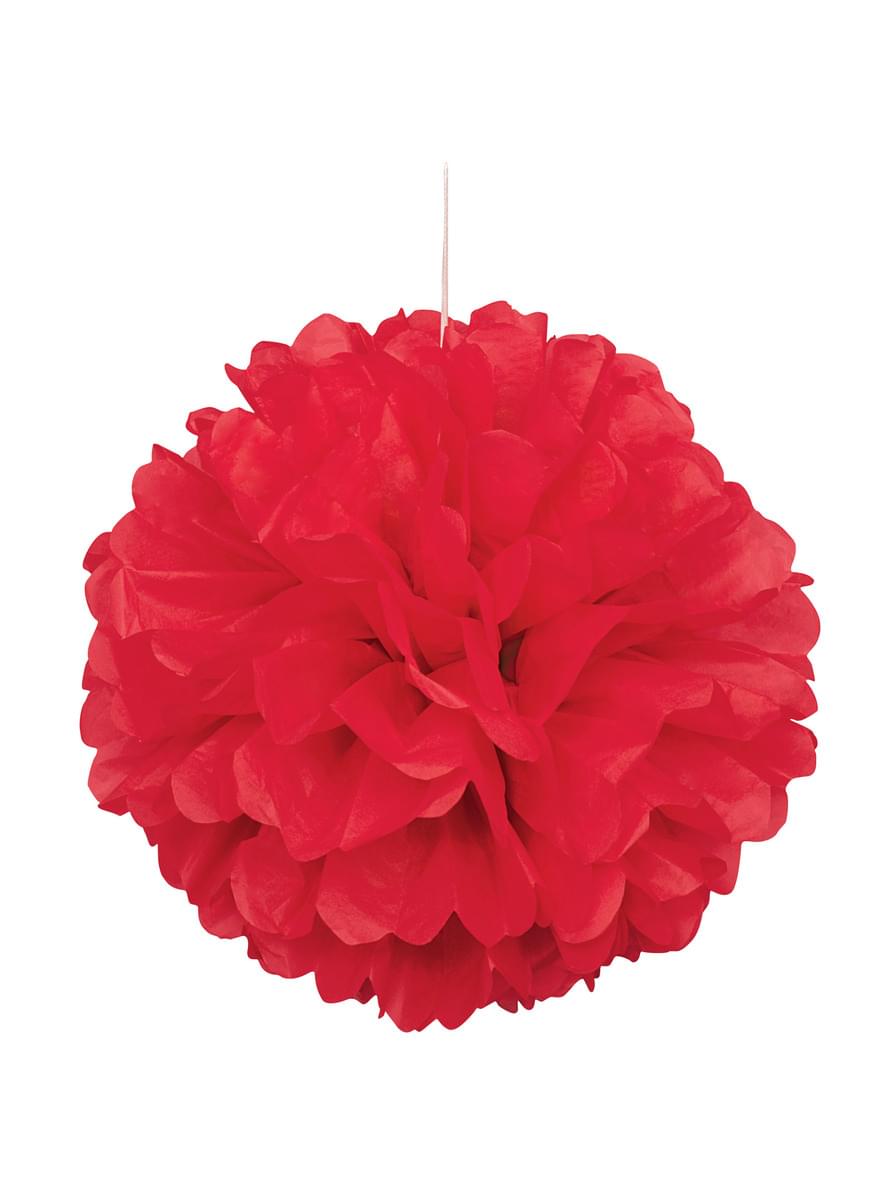 Decoratieve Rode Pompon - Basis Kleuren Lijn