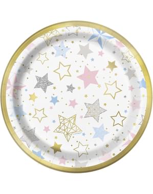 8 pratos de sobremes (18 cm) - Twinkle Little Star