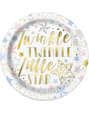 Sæt af 8 tallerkner - Twinkle Little Star