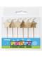6 gold stars candles (7 cm)