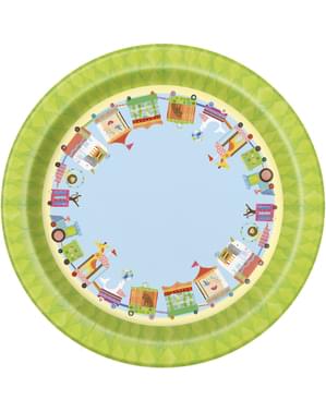 8 pratos de sobremes (18 cm) - Circus Animal
