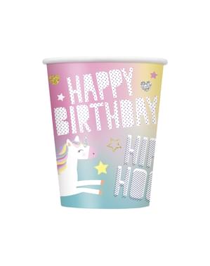 8 db nagy Happy Unicorn pohár - Unicorn