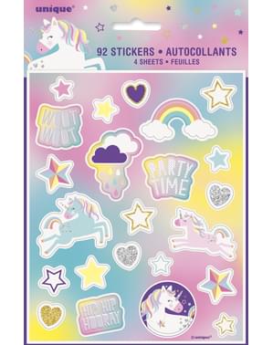 4 Blije Eenhoorn stickers - Unicorn