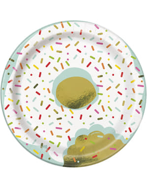 8 platos pequeños (18 cm) - Donut Party