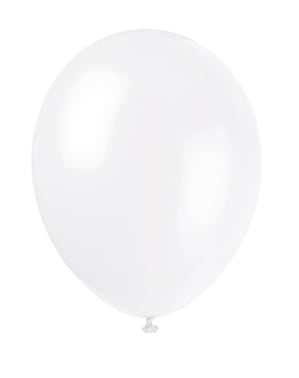 Set 10 ballonger vita - Kollektion Basfärger