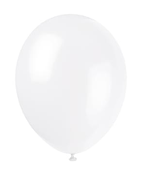 Sada 10 bielych balónov - línia základných farieb