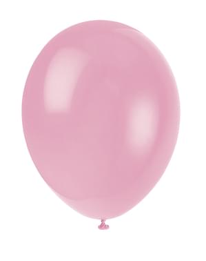 10 हल्के गुलाबी गुब्बारे का सेट - बेसिक कलर्स लाइन