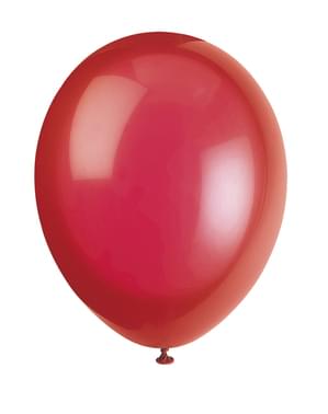 Set 10 balon merah - Garis Warna Dasar