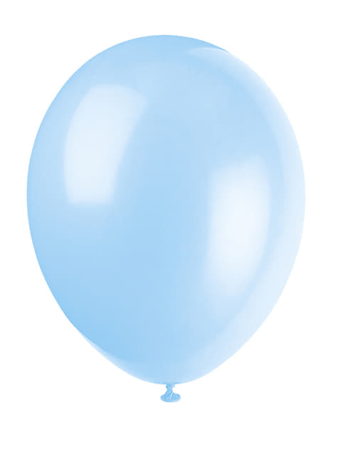 10 globos color azul cielo (30 cm) - Línea Colores Básicos
