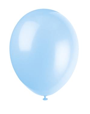 Комплект от 10 небесно сини балона - Основна линия за цветове