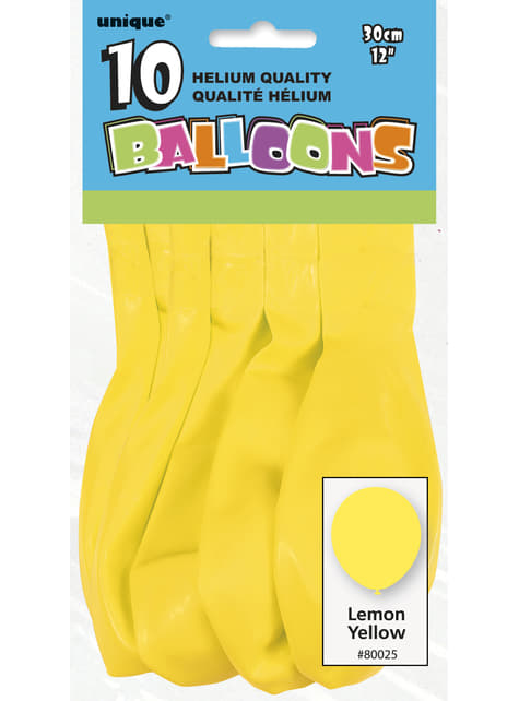 10 ballons couleur jaune - Gamme couleur unie