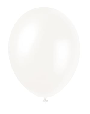8 balões branco perlad (30 cm) - Linha Cores Básicas
