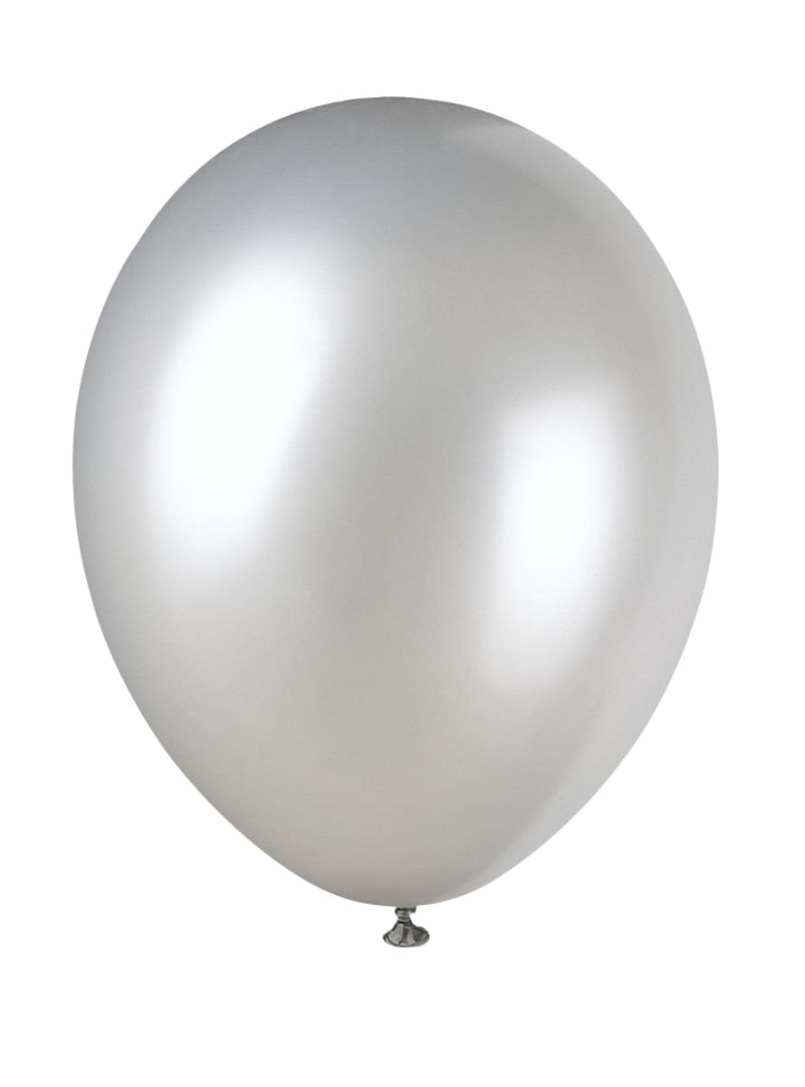 8 globos plateados metalizados (30 cm) - Línea Colores Básicos