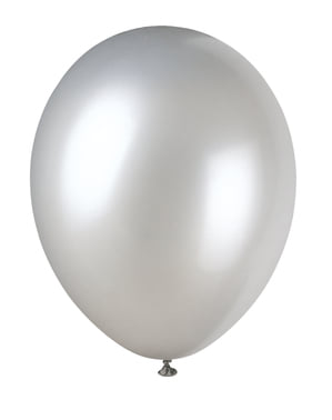 Sada 8 balonků kovově stříbrných - Základní barevná řada