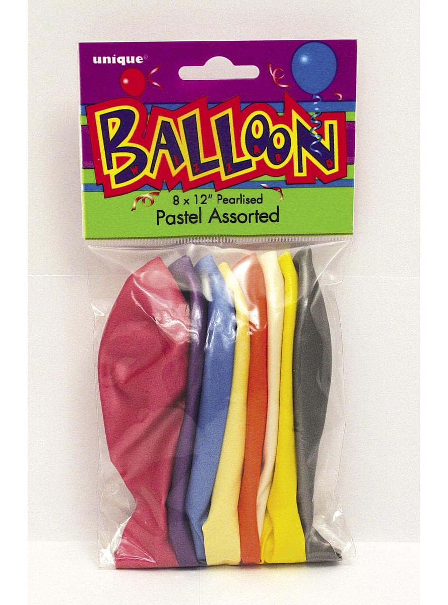 Set 10 ballonger olika pastelfärger - Kollektion Basfärger