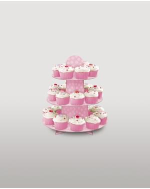 Grote roze cupcake etagère
