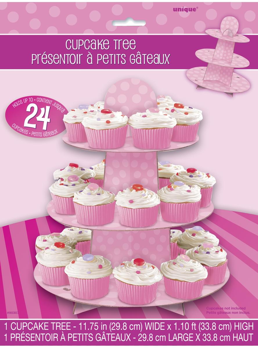 Présentoir cupcakes grand modèle rose . Livraison 24h Funidelia