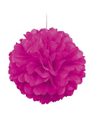 Pompon décoration rose fluo