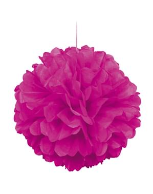 Pompon decorativ roz neon