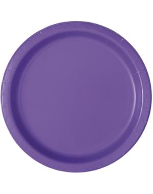 16 assiettes violettes fluo - Gamme couleur unie