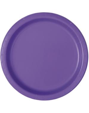 16 platos morado neón (23 cm) - Línea Colores Básicos