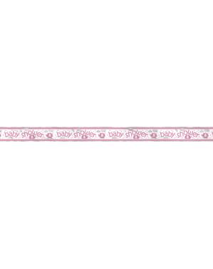 핑크 베이비 샤워 배너 - Umbrellaphants Pink