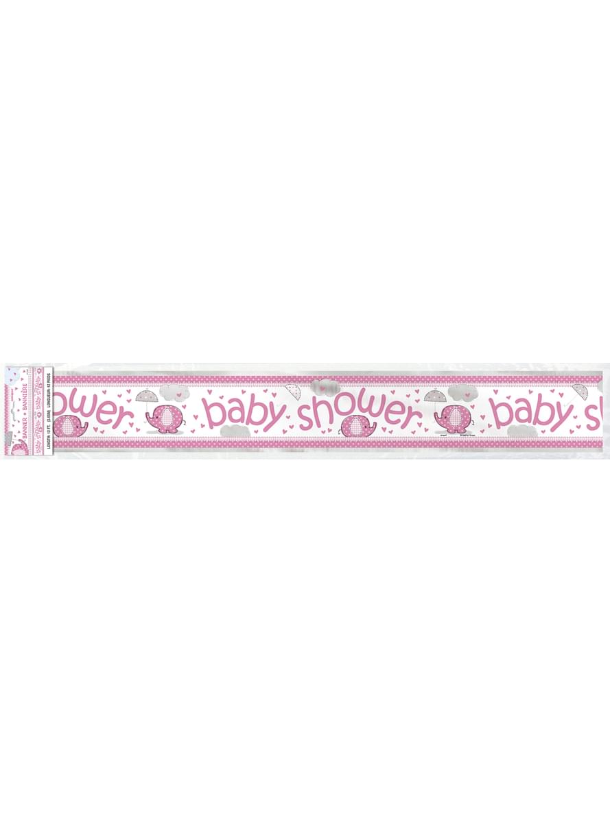 Rosa Baby Shower banner - Umbrellaphants Rosa