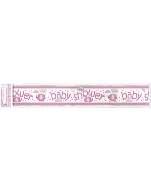Pancarta Baby Shower rosa - Umbrellaphants Pink