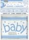 Affiche Baby Shower bleu - Umbrellaphants Blue