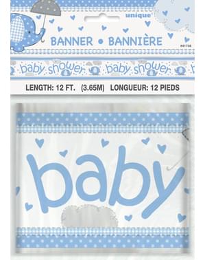 Blå Baby Shower banner - Umbrellaphants Blå