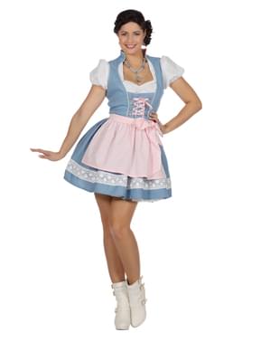 Dirndl de tirolesa azul Oktoberfest para mujer