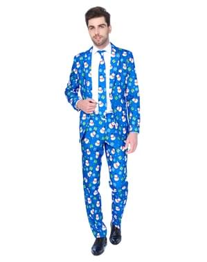 Dräkt Christmas Blue Snowman Suitmeister vuxen