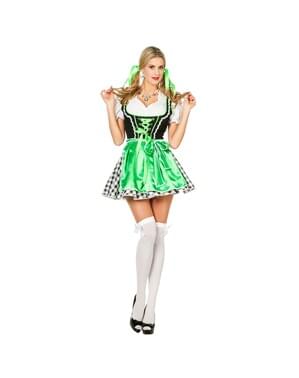Kostum hijau Oktoberfest untuk wanita