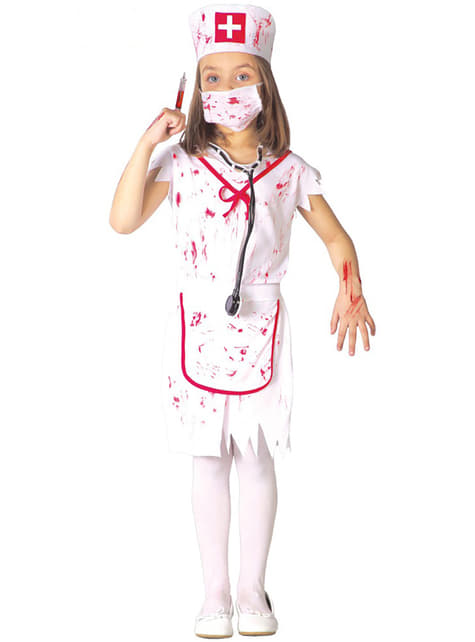 Zombie Sykepleier Kostyme til Jenter