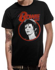 T-shirt preta Ziggy Face para adulto - David Bowie