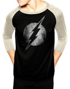 T-shirt manga 3/4 Distressed Logo para adulto - Flash